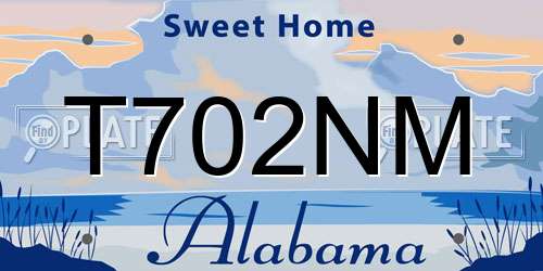 T702NM Alabama License Plate