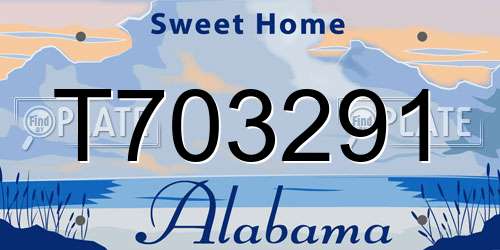 T703291 Alabama License Plate