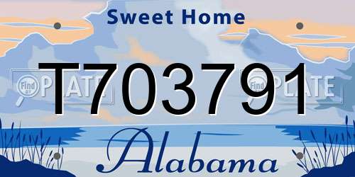 T703791 Alabama License Plate