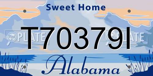 T70379I Alabama License Plate