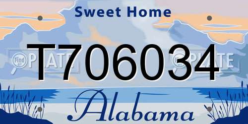T706034 Alabama License Plate