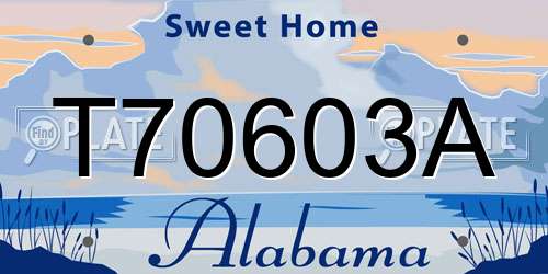 T70603A Alabama License Plate