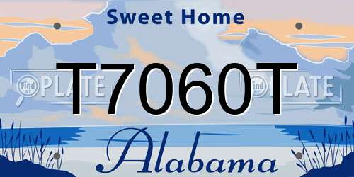 T7060T Alabama License Plate