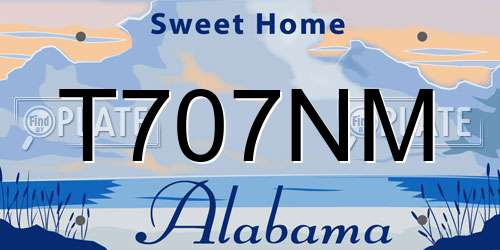 T707NM Alabama License Plate