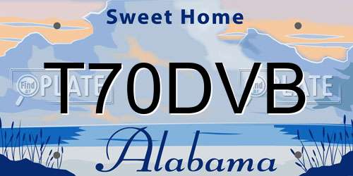 T70DVB Alabama License Plate