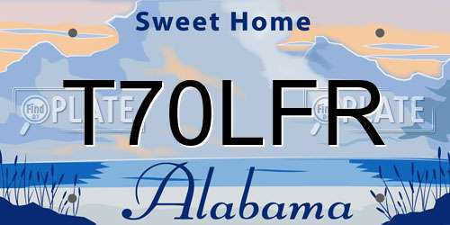 T70LFR Alabama License Plate