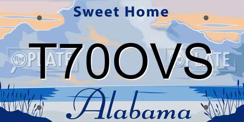 T70OVS Alabama License Plate
