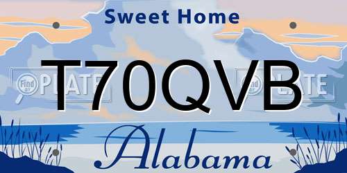 T70QVB Alabama License Plate