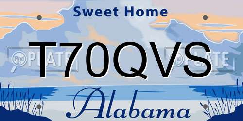 T70QVS Alabama License Plate