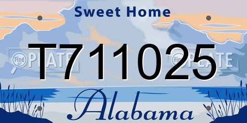 T711025 Alabama License Plate