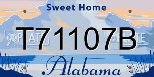 T71107B Alabama License Plate