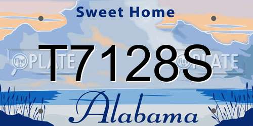 T7128S Alabama License Plate