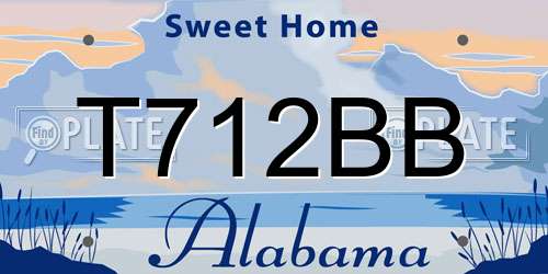 T712BB Alabama License Plate