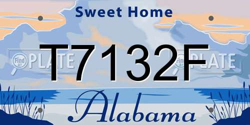 T7132F Alabama License Plate