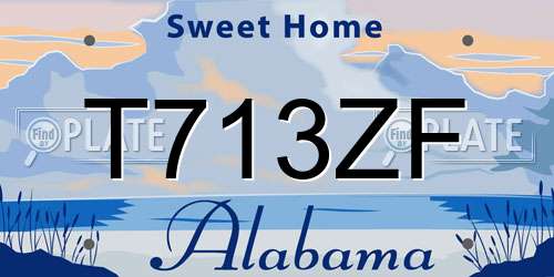 T713ZF Alabama License Plate