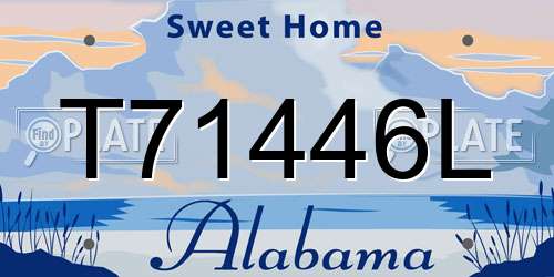 T71446L Alabama License Plate