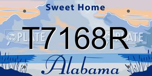 T7168R Alabama License Plate