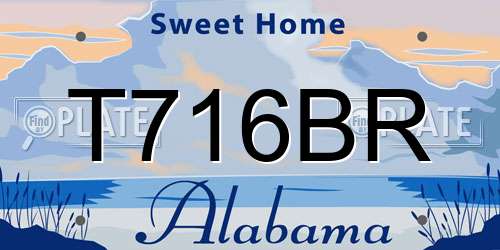 T716BR Alabama License Plate