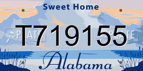 T719155 Alabama License Plate
