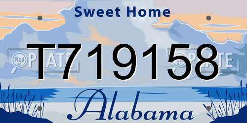 T719158 Alabama License Plate