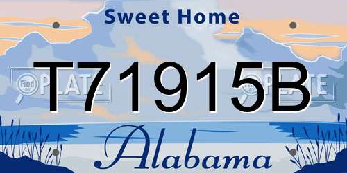 T71915B Alabama License Plate