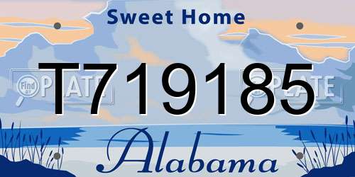 T719185 Alabama License Plate
