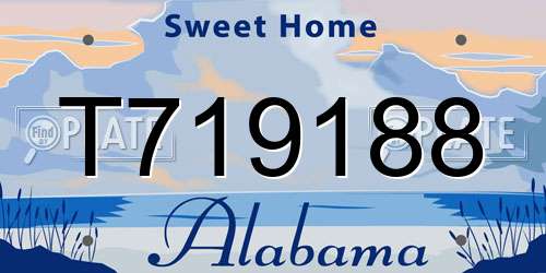 T719188 Alabama License Plate