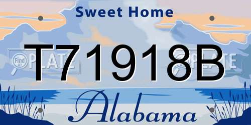 T71918B Alabama License Plate