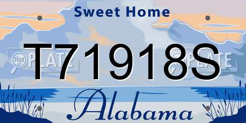 T71918S Alabama License Plate