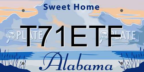 T71ETF Alabama License Plate