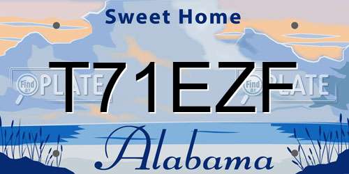 T71EZF Alabama License Plate