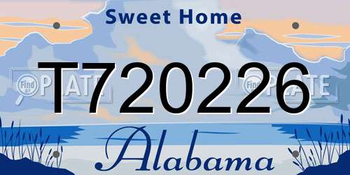 T720226 Alabama License Plate
