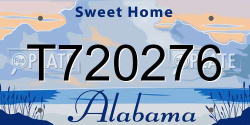 T720276 Alabama License Plate