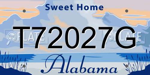 T72027G Alabama License Plate