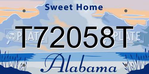 T72058T Alabama License Plate