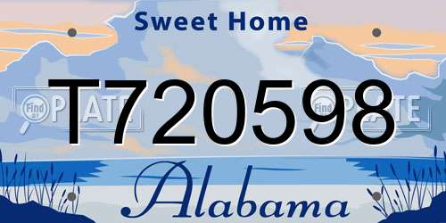 T720598 Alabama License Plate