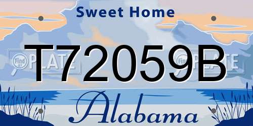 T72059B Alabama License Plate