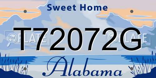 T72072G Alabama License Plate