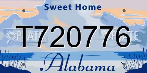 T720776 Alabama License Plate