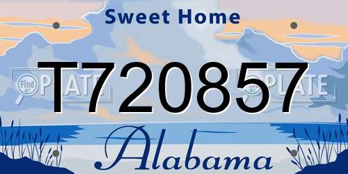 T720857 Alabama License Plate