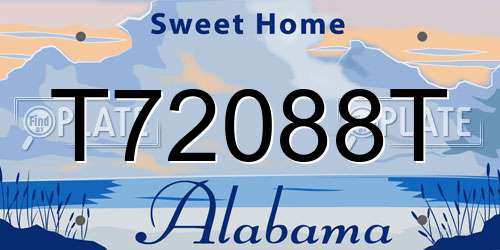 T72088T Alabama License Plate