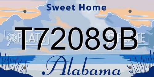 T72089B Alabama License Plate