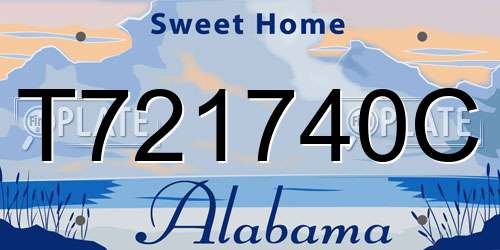T721740C Alabama License Plate