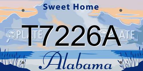 T7226A Alabama License Plate