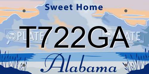 T722GA Alabama License Plate