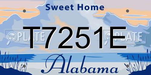 T7251E Alabama License Plate