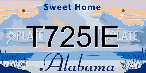T725IE Alabama License Plate