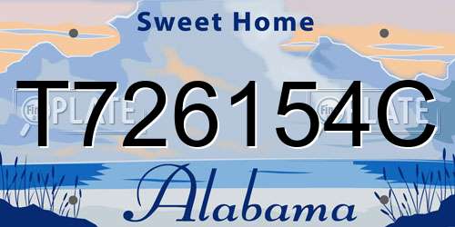 T726154C Alabama License Plate