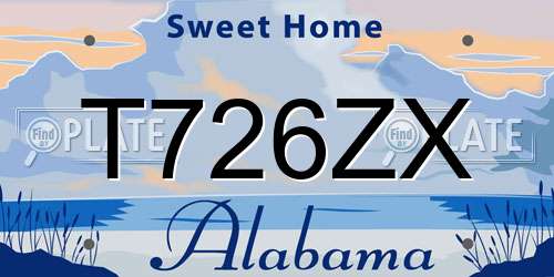 T726ZX Alabama License Plate