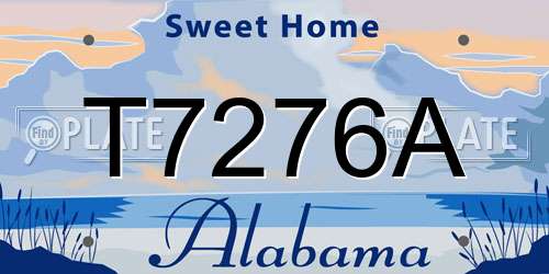 T7276A Alabama License Plate